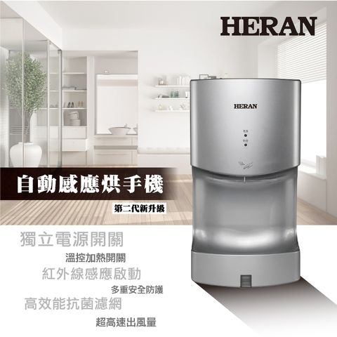 HERAN 禾聯 自動感應烘手機 (銀色) HHD-14AK01S