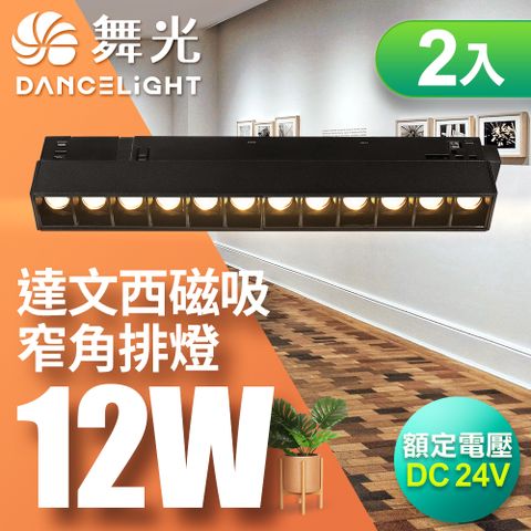 DanceLight 舞光 anceLight 12W 達文西磁吸窄角排燈 30度(白光/黃光/自然光)-2入組