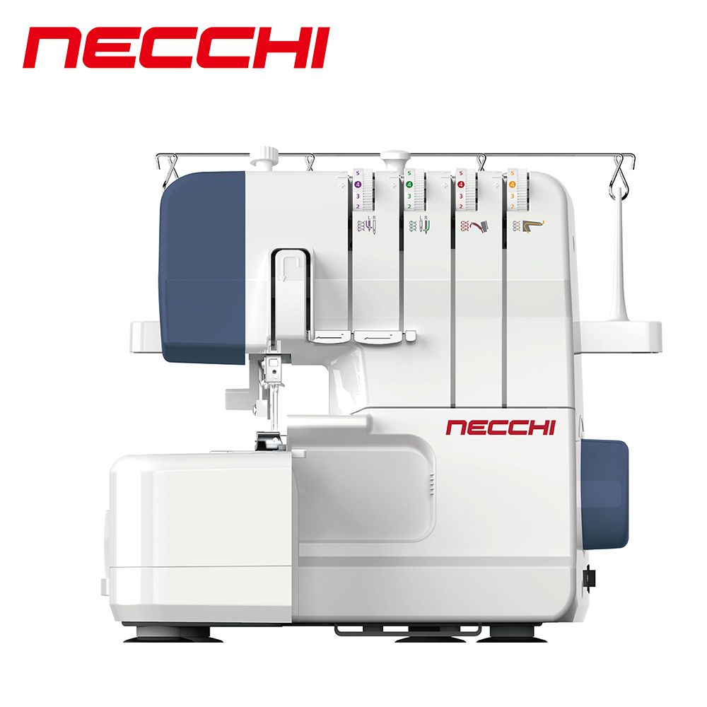  【NECCHI】四色線張力桌上型拷克機 NL11C(2-4線拷克/LED照明/彩色穿線圖示/巧臂裝置)