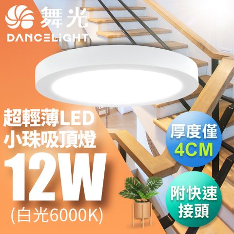 DanceLight 舞光 LED 超輕薄 1坪 12W 小珠吸頂燈-白框LED 白光 黃光 自然光