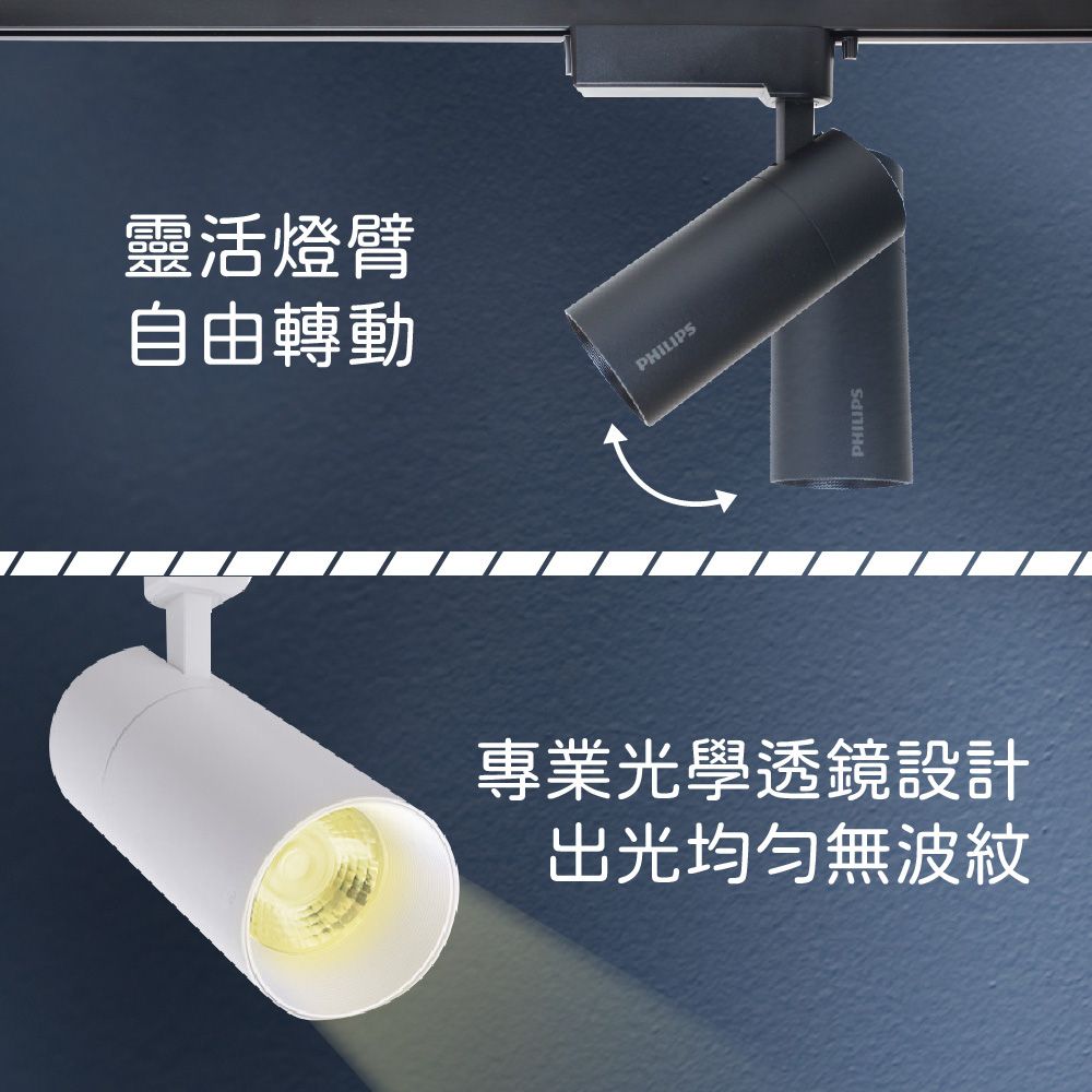 PHILIPS 飛利浦 【2入組】LED ST033T 7W 黃光 自然光 33度 白殼 軌道燈 投射燈