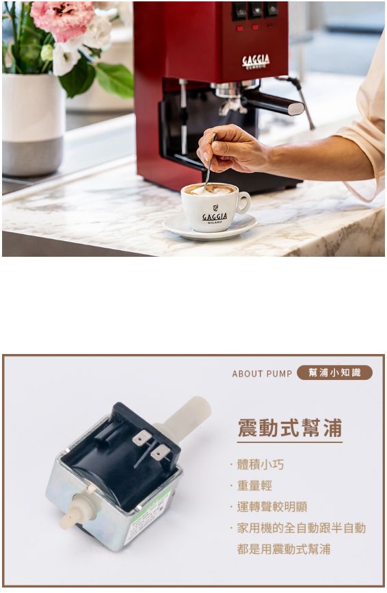 GAGGIAABOUT PUMP 幫浦小知識震動式幫浦體積小巧重量輕運轉聲較明顯家用機的全自動跟半自動都是用震動式幫浦