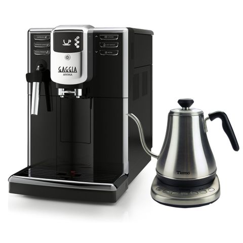 GAGGIA ANIMA 全自動咖啡機 110V-(HG7272)+Tiamo 電細口壺0.8L 110V(HG2448)