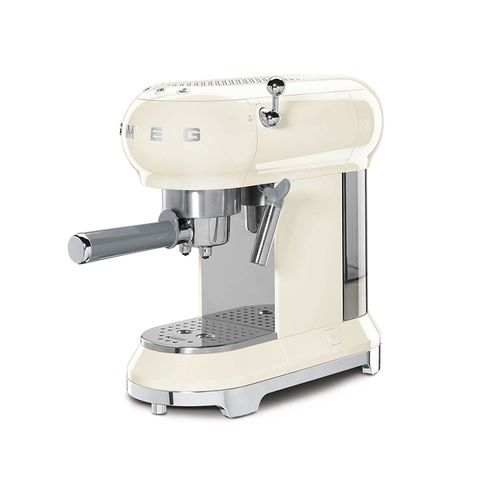 【SMEG】義大利半自動義式咖啡機-奶油色