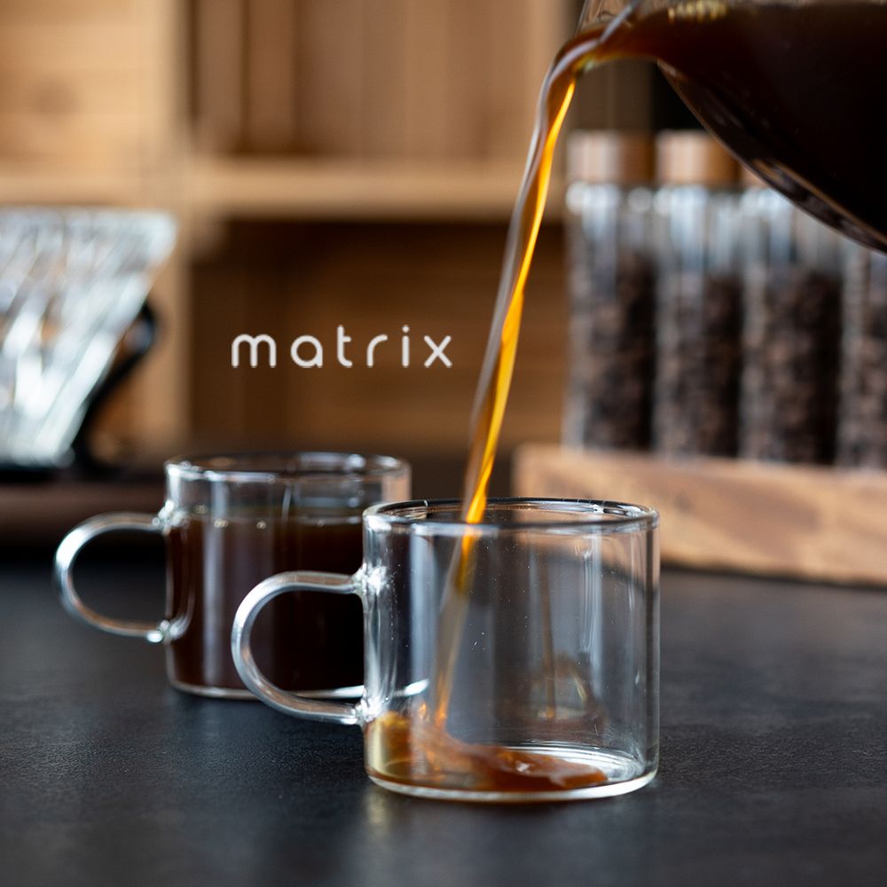 Matrix 迷你耐熱玻璃馬克杯2入組 80ml /手沖咖啡/分享壺/耐熱玻璃/茶杯/咖啡壺/分享杯/咖啡濾杯/V型濾杯/有田燒/V60/陶瓷/錐形濾杯