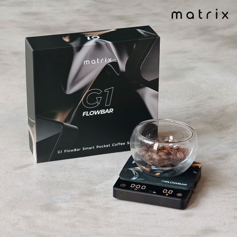 【Matrix】G1 FlowBar 便攜式玻璃金屬流速咖啡電子秤