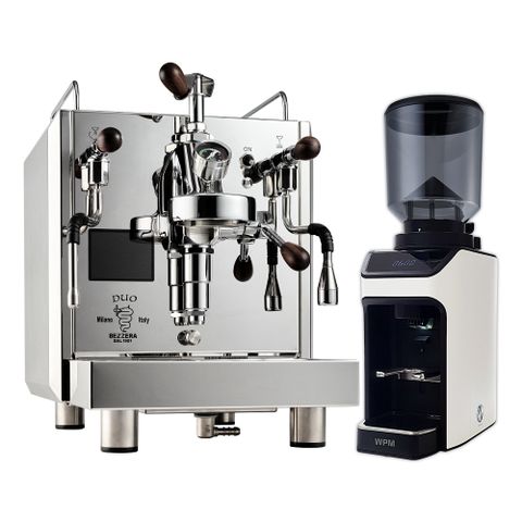 BEZZERA 貝澤拉 R Flow Control 雙鍋半自動咖啡機手控版-白色110V+WPM ZD-17OD磨豆機-白色(HG1179WH+HG7302MWH)