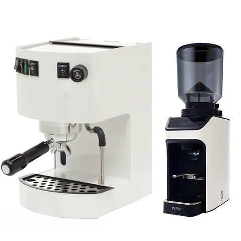 BEZZERA HOBBY 貝澤拉玩家級半自動咖啡機110-白色+ WPM ZD-17OD磨豆機 110V -消光白