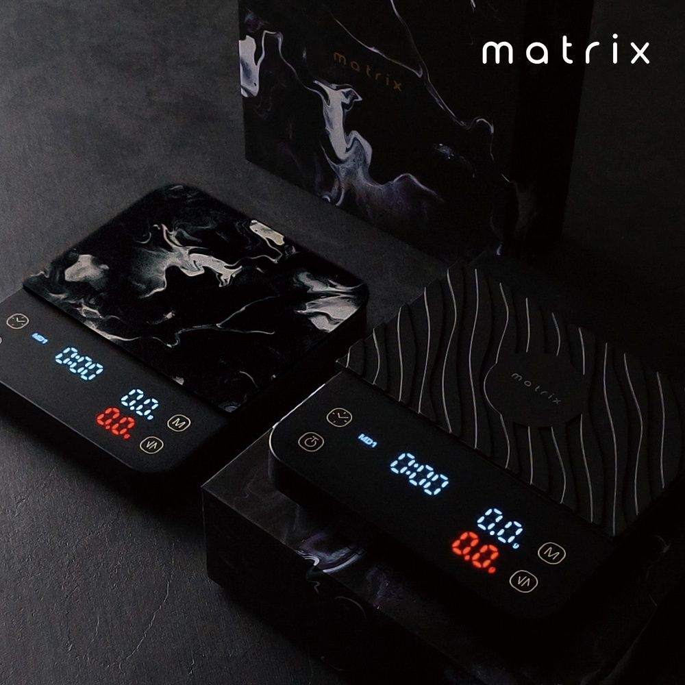 Matrix M1 PRO 小智 義式手沖LED觸控雙顯咖啡電子秤Type-C充電 (粉液比/分段注水/義式自動計時/硅藻土吸水墊)