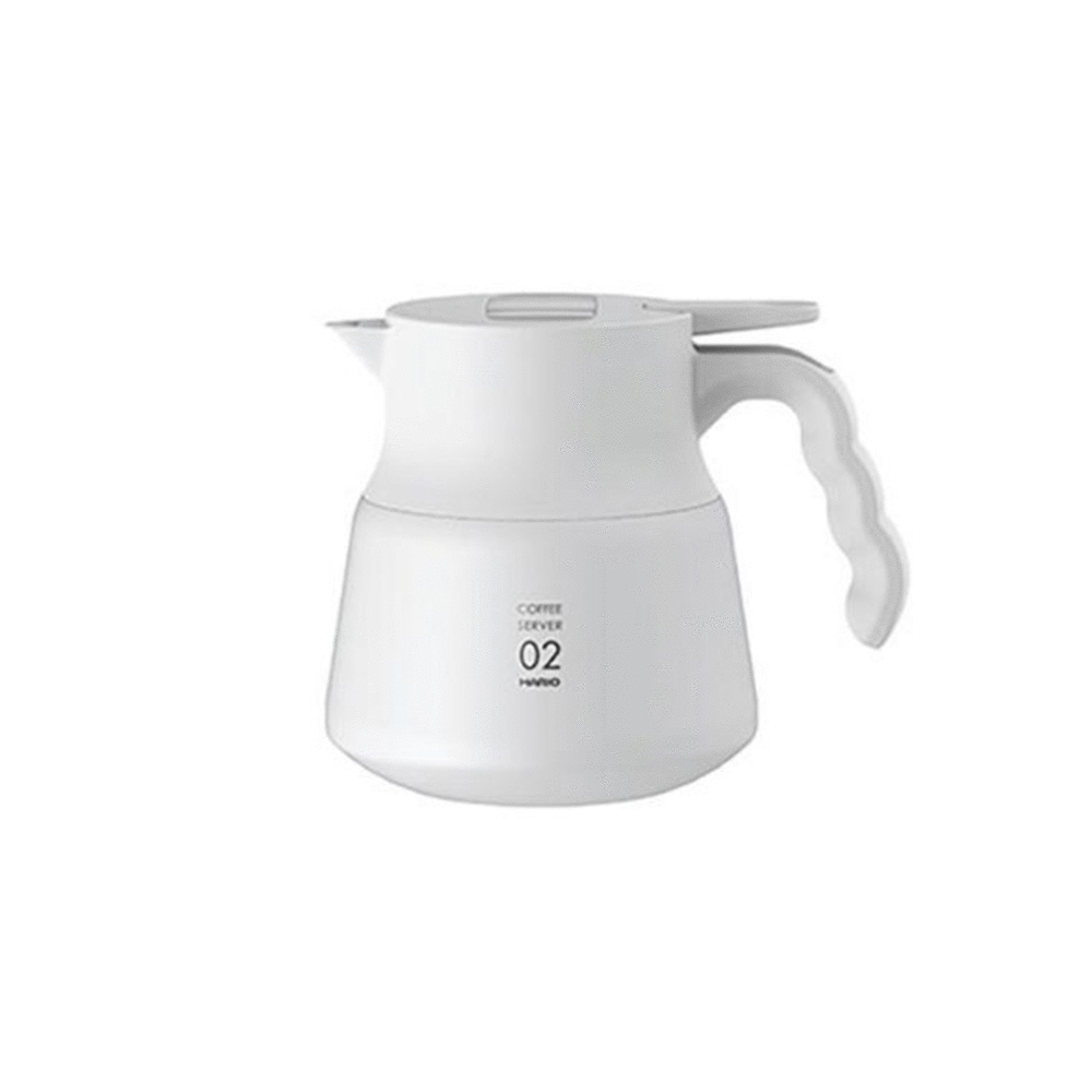 【HARIO】V60 VHSN系列雙層真空不鏽鋼保溫咖啡壺PLUS 02 600ml(2~5杯)-白色VHSN-60-W 咖啡分享壺 真空壺 冷熱皆可