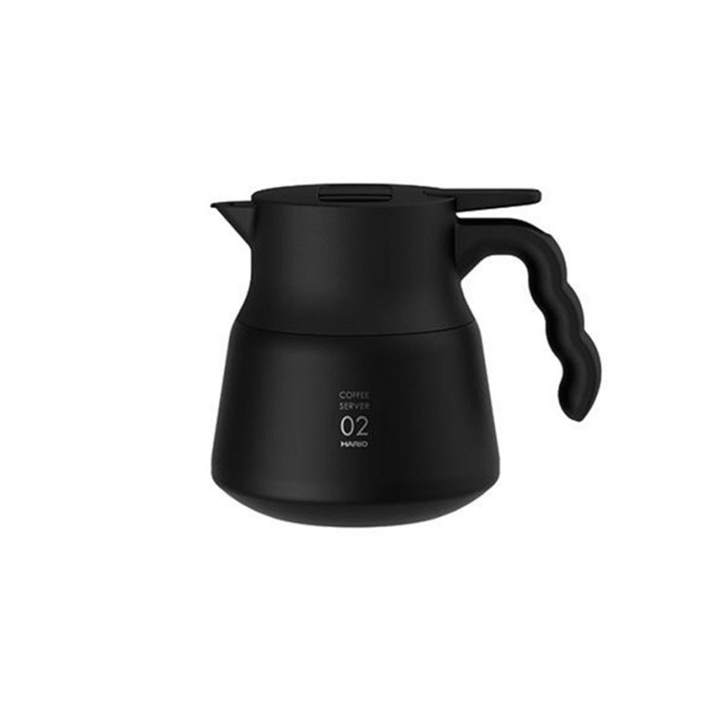 【HARIO】V60 VHSN系列雙層真空不鏽鋼保溫咖啡壺PLUS 02 600ml(2~5杯)-黑色VHSN-60-B 咖啡分享壺 真空壺 冷熱皆可