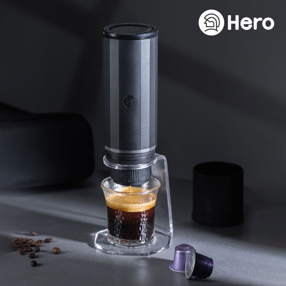 Hero 攜帶型電動兩用義式萃取膠囊咖啡機全配組(包含義萃便攜包+義萃便攜支架)