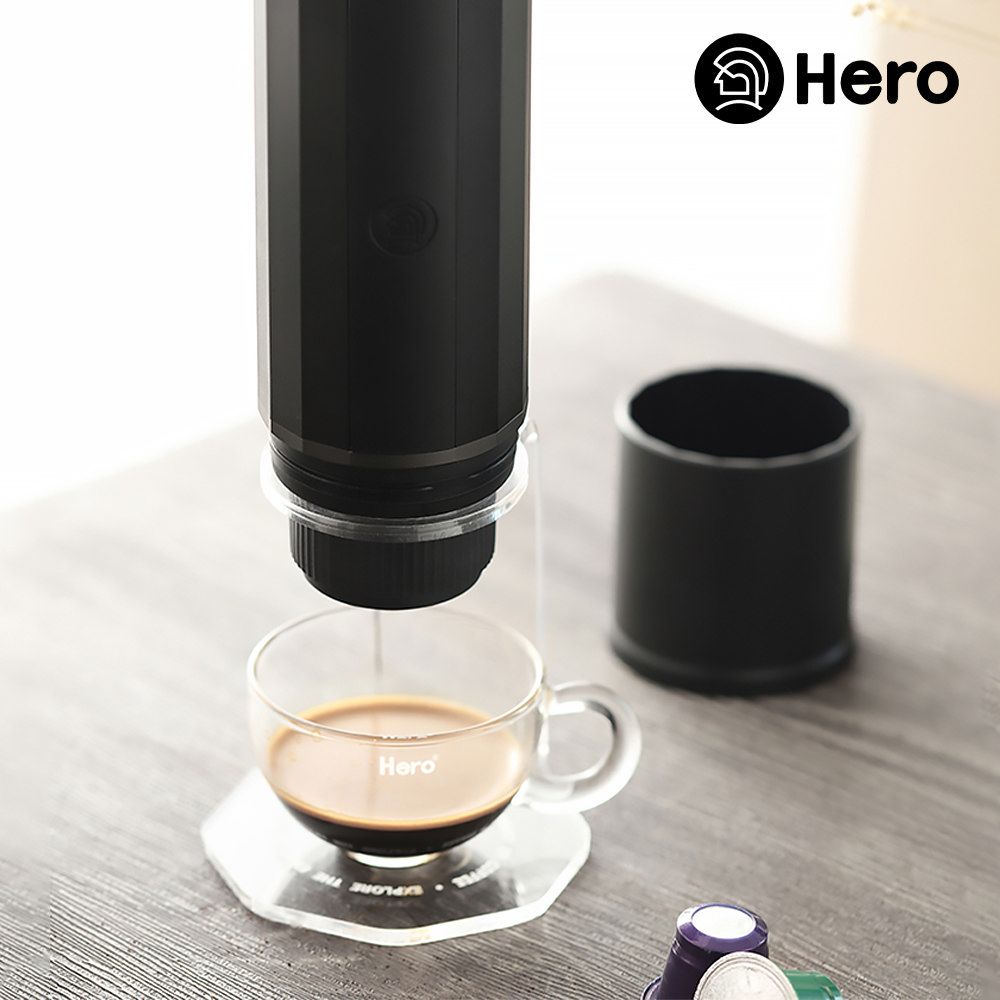 Hero 攜帶型電動兩用義式萃取膠囊咖啡機全配組(包含義萃便攜包+義萃便攜支架)