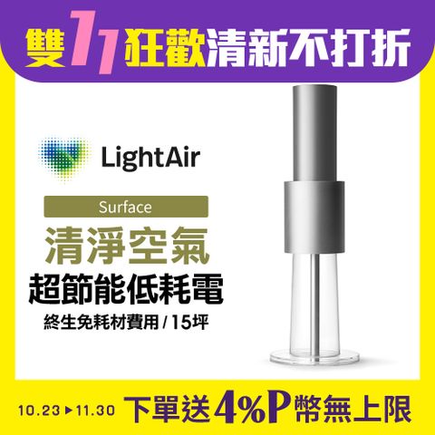 極靜音/超省電/免耗材瑞典 LightAir IonFlow 50 Surface PM2.5 精品空氣清淨機