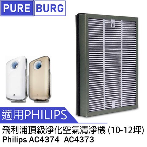 適用Philips飛利浦【AC4374 AC4373】頂級空氣清淨機複合式2合1活性碳HEPA濾網