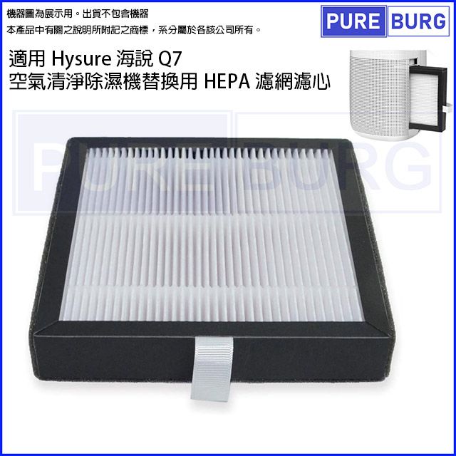 康潔 適用Hysure 海說 Q7二合一空氣清淨除濕機替換用HEPA濾網濾心