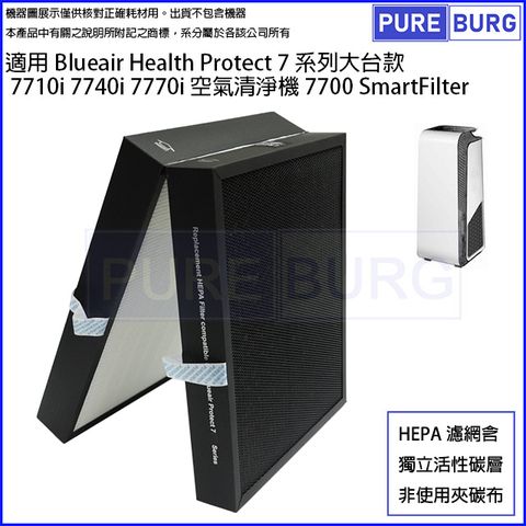適用Blueair 7710i 7740i 7770i大台款7系列Health Protect空氣清淨機SmartFilter 7700 HEPA活性碳濾網濾芯