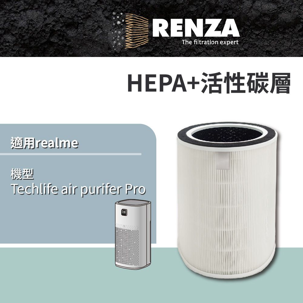 realme 適用  Techlife 殺菌空氣清淨機 air purifier Pro HEPA+活性碳濾網