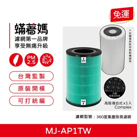 蟎著媽 高階型複合式濾網(適 無印良品 空氣清淨機 MJ-AP1TW)