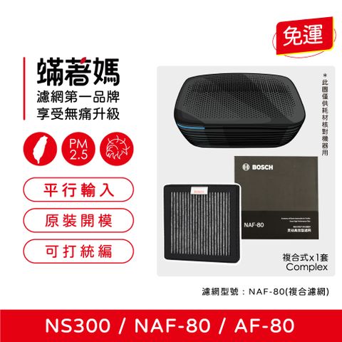 蟎著媽 車用濾網(適用 原廠 濾網 BOSCH NS300 NAF-80 AF-80 博世 移動式車用空氣清淨機