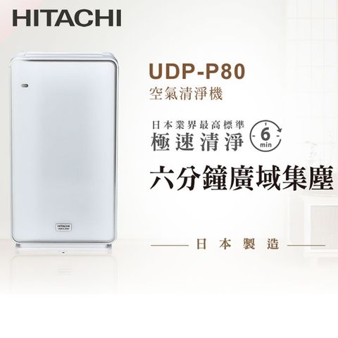 HITACHI 日立 日本製原裝空氣清淨機UDP-P80 典雅白