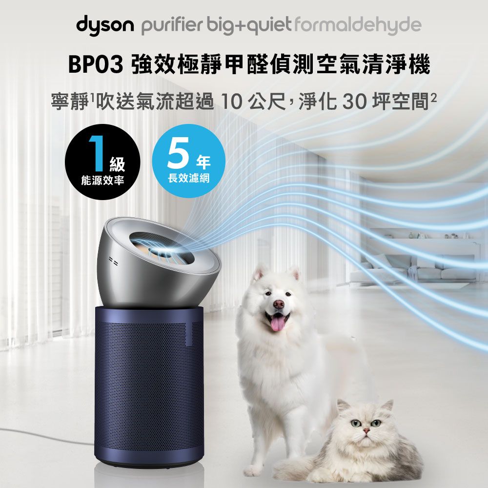 Dyson 戴森 Purifier Big+Quiet 強效極靜甲醛偵測空氣清淨機 BP03 (亮銀色及普魯士藍)