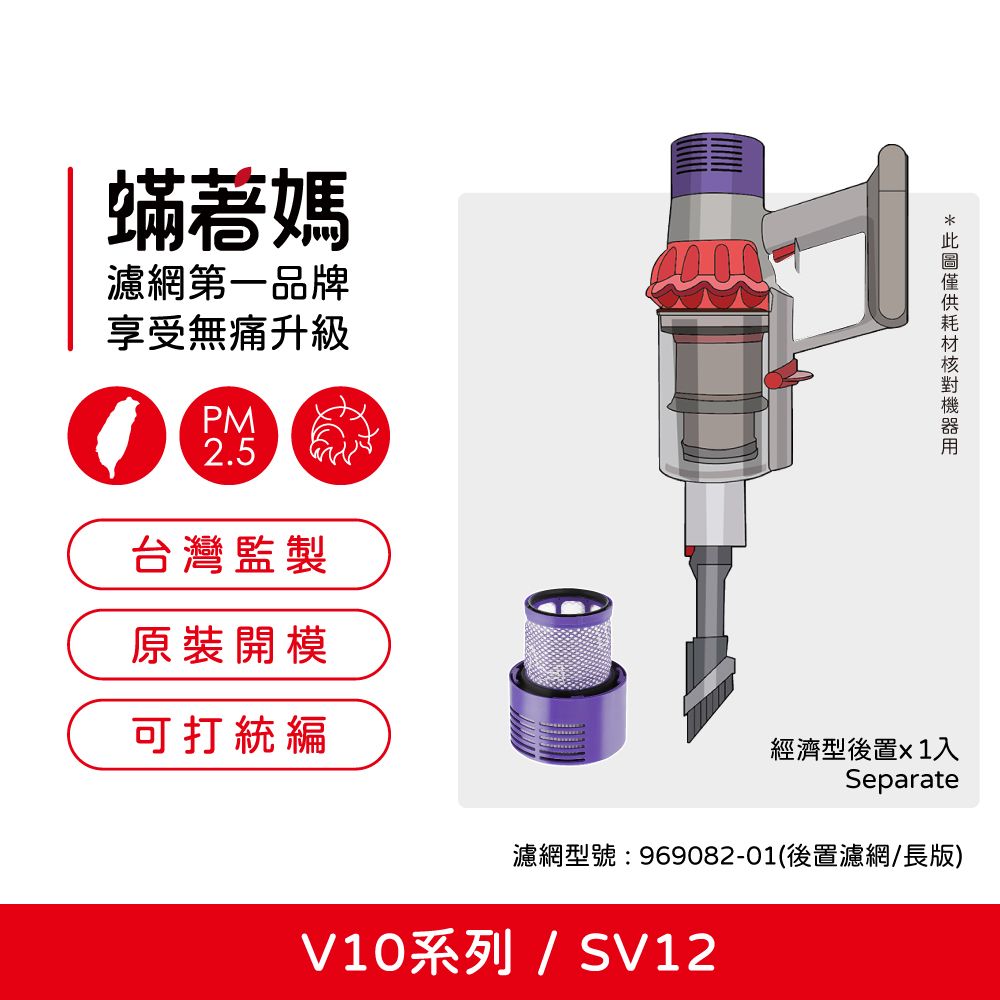  適 Dyson 戴森 吸塵器 V10 SV12  後置濾網 台美版本 長版