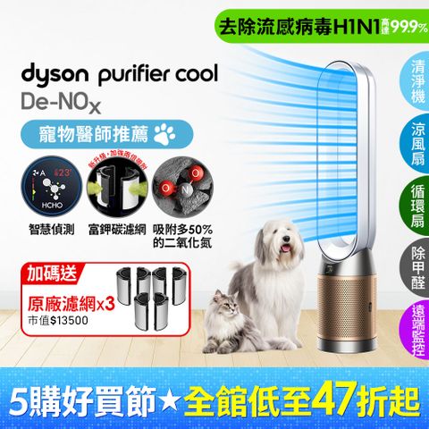Dyson 戴森 Purifier Cool De-NOx​ 甲醛NOx偵測涼風空氣清淨機 TP12​(白金色)