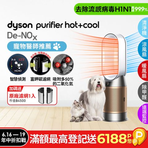 Dyson Purifier Hot+Cool De-NOx​ 甲醛NOx偵測涼暖空氣清淨機 HP12​(白金色)