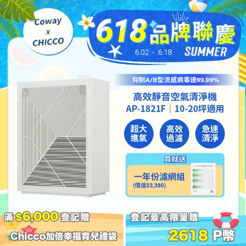 Coway 高效雙禦空氣清淨機 AP-1821F