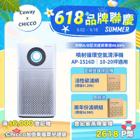 Coway 綠淨力噴射循環空氣清淨機 AP-1516D