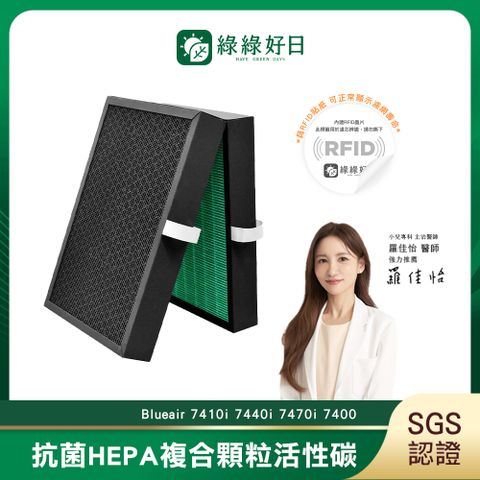 綠綠好日 適用 Blueair 7410i 7440i 7470i Health Protect 抗菌 濾網 複合 活性碳 濾芯