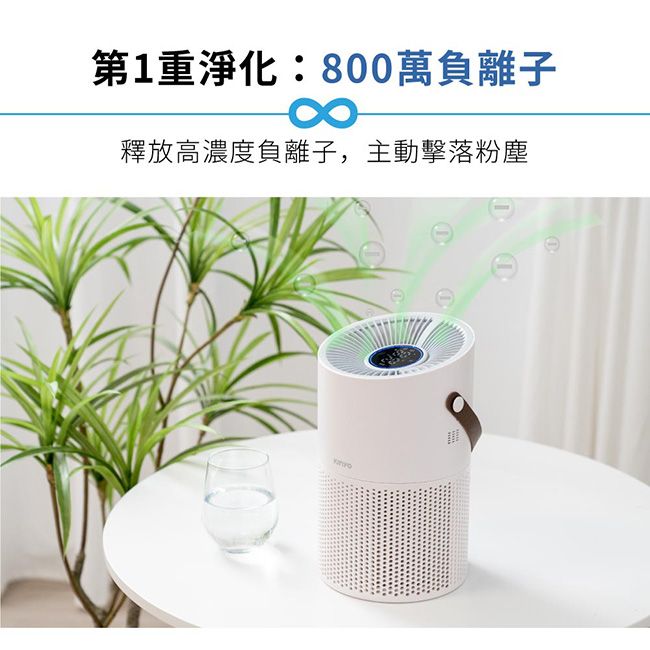 KINYO 360度HEPA無線空氣清淨機(AO-600)4重過濾/光觸媒紫外線/抗菌