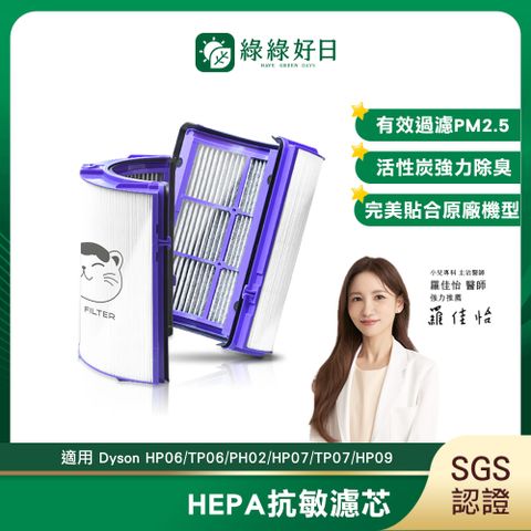 適用 Dyson HP06 HP07 HP09 HP10 TP06 TP07 TP08 TP09 HP10 TP10 空氣清淨機 HEPA抗敏濾芯