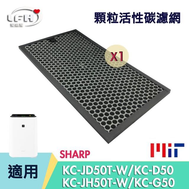 SHARP 夏普 【顆粒活性碳濾網】適用  KC-JD50T  水活力 清淨機 G50 D50 E50 -1入組