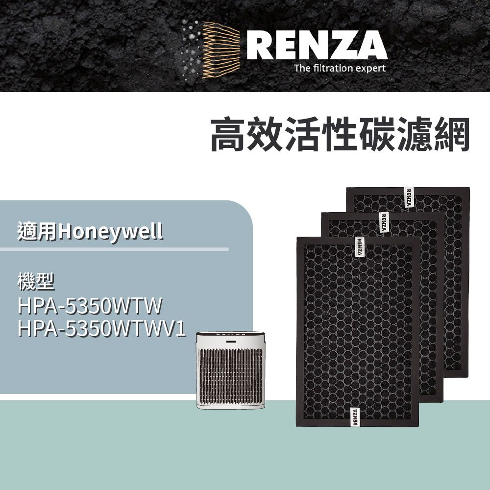 RENZA 適用  HPA-5350WTW 可替換HRF-SC1 高效活性碳除臭濾網