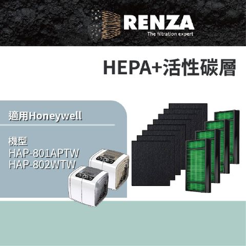 適用 Honeywell HAP-801APTW HAP-802APTW HEPA加活性碳濾網 抗菌版 一年份裝
