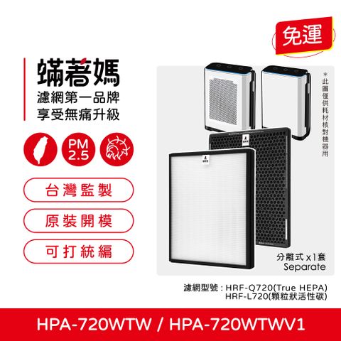 蟎著媽 高效型濾網(適用 Honeywell HPA720 HPA720WTW HPA-720WTW)