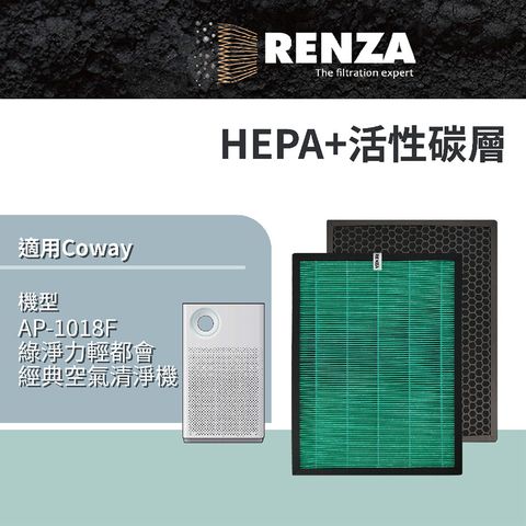 Coway 適用  綠淨力輕都會經典空氣清淨機 AP-1018F HEPA+活性碳