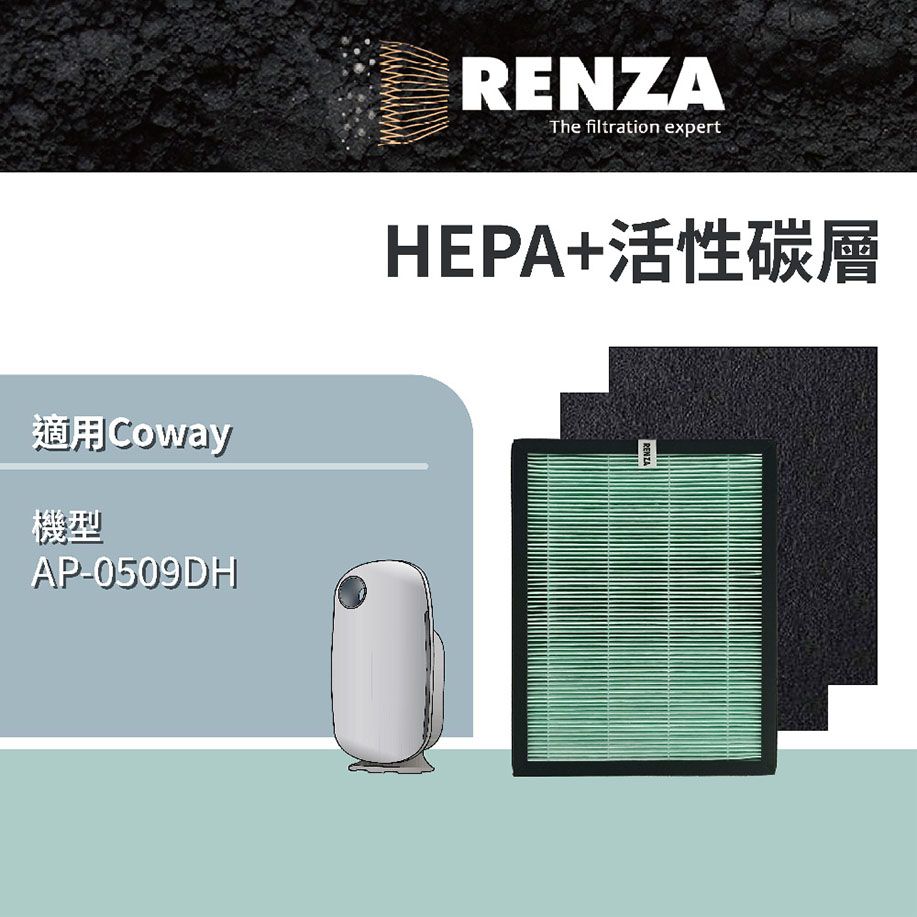 Coway 適用  AP-0509DH 空氣清淨機 1片高效HEPA+2片活性碳濾網