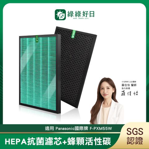 綠綠好日 適 Panasonic 國際牌 F-PXM55W F-PXH55W F-VXH50 抗菌 HEPA 濾芯 濾網