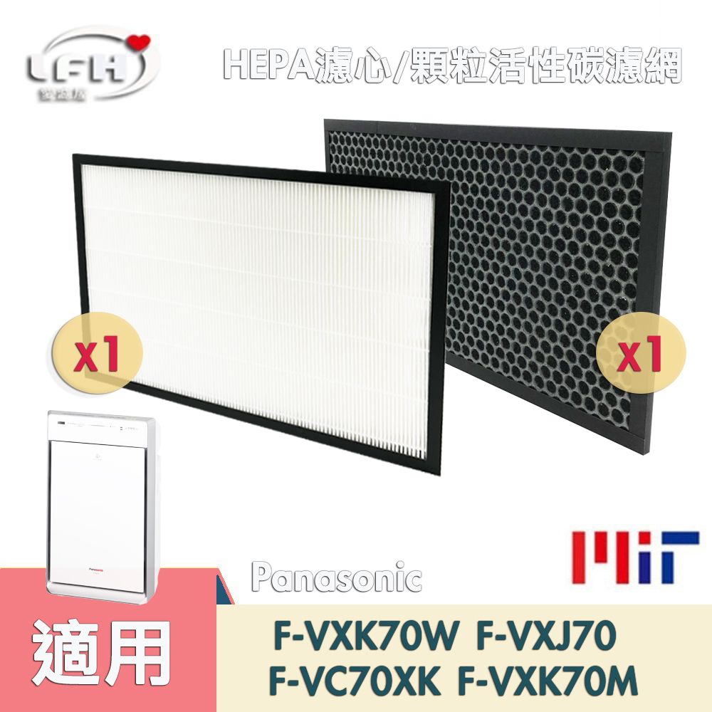 Panasonic 國際牌 HEPA 濾心+蜂巢顆粒活性碳濾網 適用F-VXK70W F-VC70XK F-VXJ70加濕空氣清淨機