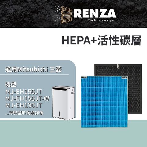 RENZA 適用 Mitsubishi 三菱 MJ-EH150JT MJ-EH190JT MJ-EHV250JT 除濕機 HEPA+活性碳 濾網 濾芯 濾心