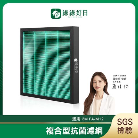 綠綠好日 適用 3M FA-M12 M12-F 抗菌 濾網 複合型 蜂巢顆粒 活性碳濾心