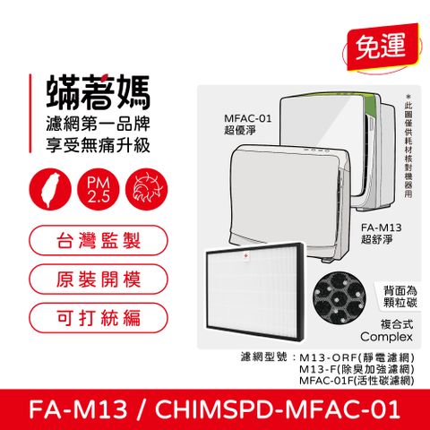 3M 【蟎著媽】濾網(適用  超優淨 超舒淨 MFAC MFAC01-F FA-M13 空氣清淨機)