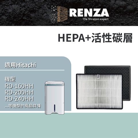HEPA + 活性碳濾網 適用 日立 Hitachi RD-200HH RD-240HH RD-280HH RD-320HH RD-360HH 空氣清淨除濕機