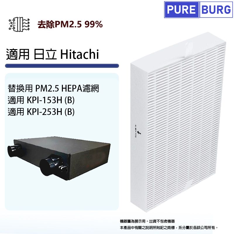  適用Hitachi日立KPI-153H KPI-253H全熱交換器/新風機替換用PM2.5 HEPA濾網濾芯