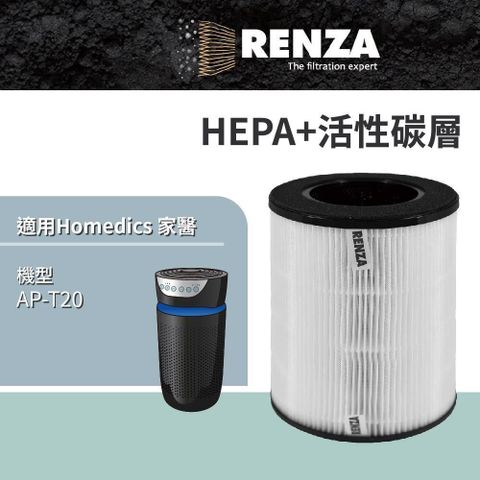 RENZA適用 美國 Homedics 家醫 AP-T20 UV殺菌空氣清淨機 HEPA+活性碳 濾網 濾芯 濾心