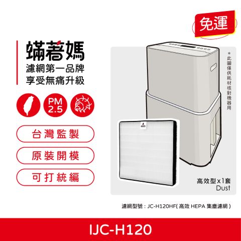 蟎著媽 濾網(適用 IRIS OHYAMA IJC-H120 PD-A140-W IJC-H120HF 空氣清淨除濕機)