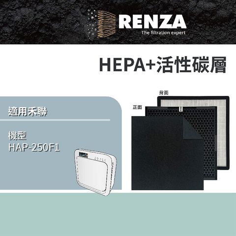 適用 HERAN 禾聯 紫外線殺菌空氣清淨機 HAP-250F1 替代2 50F1-HCP 活性碳+HEPA